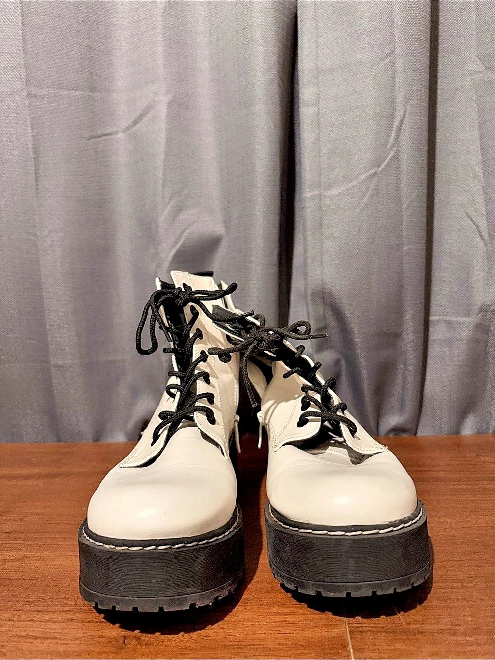 TORRID Platform Combat Boots in White & Black